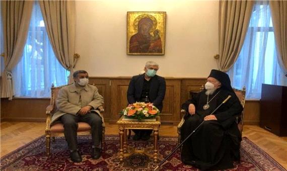 احمدی‌نژاد در دیدار با اسقف اعظم قسطنطنیه: از نظر ما کلیسا و مسجد و کنیسه یکی است