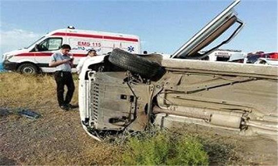 19 مجروح بر اثر واژگونی خودروی تویوتا حامل اتباع بیگانه غیرمجاز