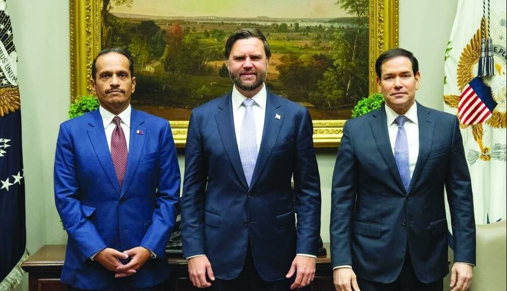 نخست وزیر قطر با معاون رئیس جمهور و وزیرخارجه آمریکا دیدار کرد