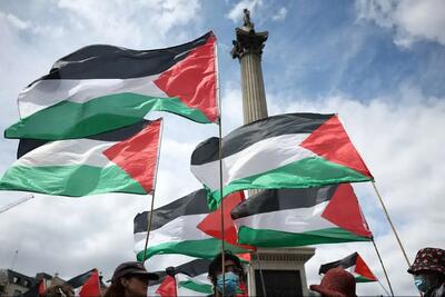 نمایش پرچم فلسطین در قلب پارلمان اسپانیا