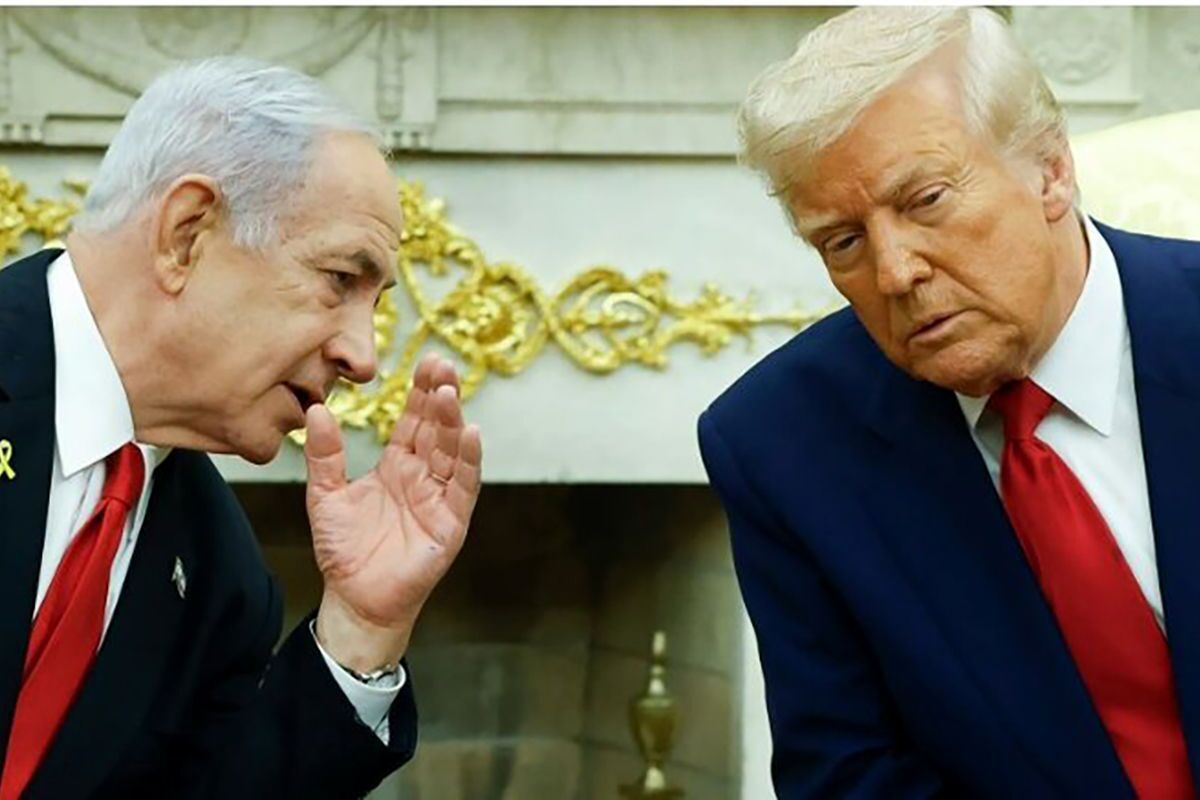 ترامپ و نتانیاهو در حاشیه راهپیمایی ۱۳ آبان، دادگاهی و اعدام شدند/ تصاویر