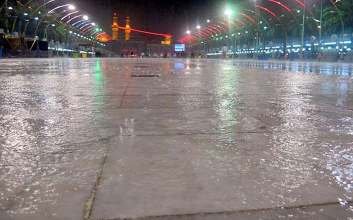 بارش باران در کربلای معلی