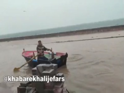 خیابان های جزیره هرمز قایق رو شد