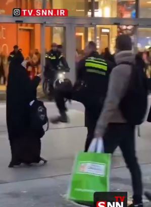 حمله وحشیانه پلیس هلند به زنان محجبه هلندی