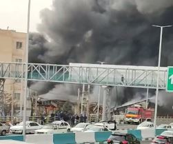 آتش در بازارچه جنت آباد؛ سخنگوی آتش نشانی: آتش سوزی بسیار گسترده است