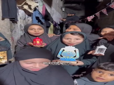 شادی کودکان فلسطینی به مناسبت ماه مبارک رمضان