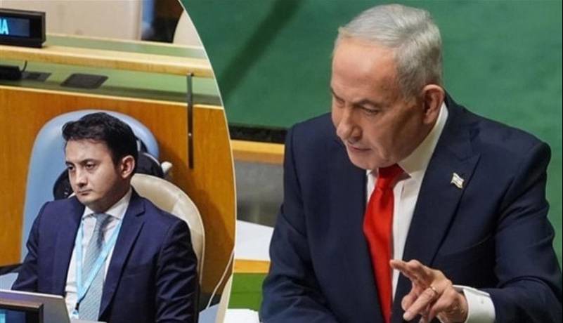 حضورنماینده جمهوری آذربایجان هنگام سخنرانی نتانیاهو در ترکیه خبرساز شد