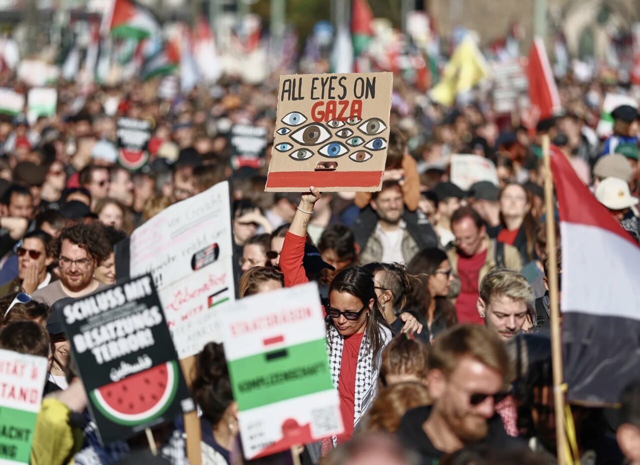 تظاهرات گسترده در برلین در همبستگی با فلسطین و لبنان