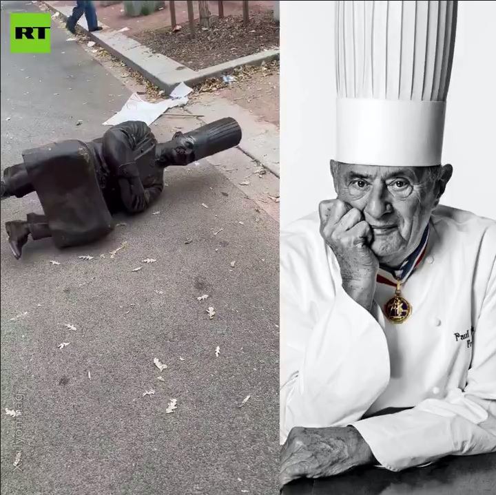 تخریب مجسمه مشهورترین سرآشپز فرانسه